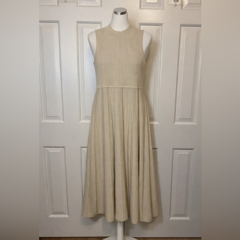 Express Cream Ribbed Midi Dress sz XL
